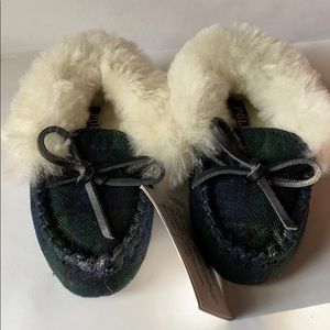 Infant Polo Ralph Lauren Green Fur Loafers